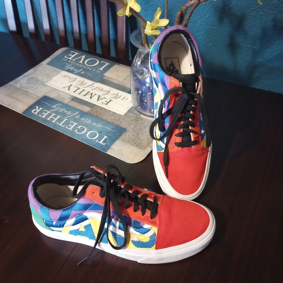 Vans Men's 9.5 Old Skool Statement Multi Block Sneakers Casual Shoes Bla… - Picture 3 of 11